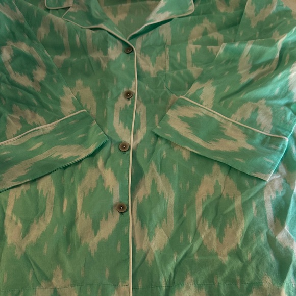 Natori Aqua and White Patterned Pajama Set - Picture 5 of 9